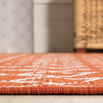 Ourika Moroccan Geometric Textured Weave Indoor/outdoor Square Rug
